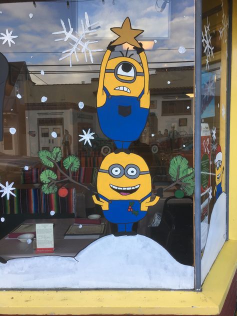 Disney Window Painting, Classroom Window Painting Ideas, Christmas Window Paint, Christmas Window Painting Grinch, Window Christmas Painting, Snowmen Window Painting, Window Painting Ideas Christmas, Thanksgiving Window Painting, Christmas Window Painting Diy