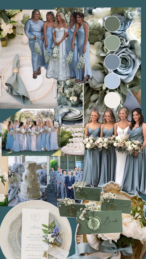 Duck Egg Blue Wedding, Powder Blue Wedding, Wedding Theme Color Schemes, Blue Green Wedding, Blue Gold Wedding, Wedding Color Pallet, Madison Wedding, Wedding Colours, Light Blue Wedding