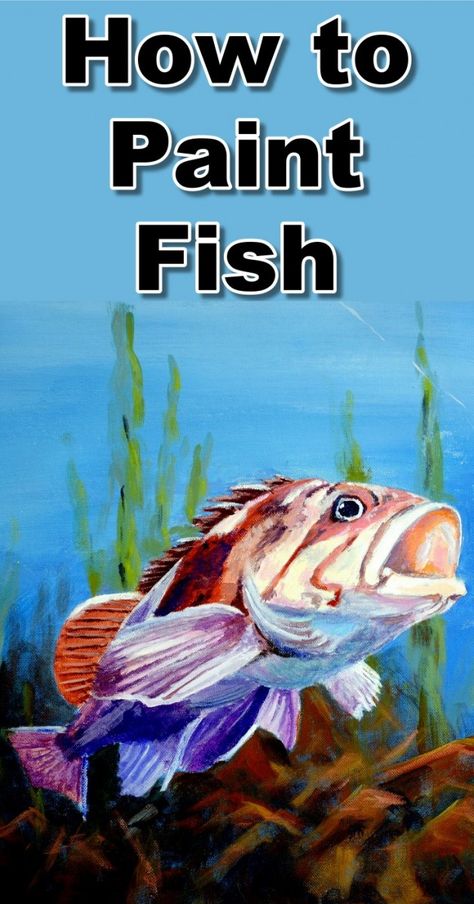 how-to-fish-in-acrylic Fish Paintings Acrylic, Painting Fish Acrylic, Fish Painting Ideas, Painting Ideas Fish, Huge Canvas Painting Ideas, Fish Painting Acrylic, Fish Art Painting, Coconut Painting, Fish Paintings