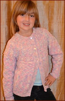 Girl's Cardigan Free Knitting Pattern with Pretty Yoke and Matching 18" Doll Sweater Free Childrens Knitting Patterns, Knitting Baby Girl, Cardigan Sweater Pattern, Toddler Patterns, Kids Knitting Patterns, Knit Cardigan Pattern, Baby Cardigan Knitting Pattern, Baby Knitting Patterns Free