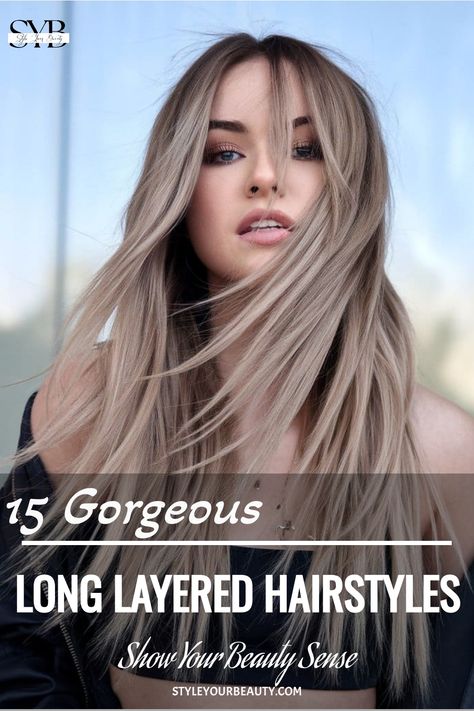 Face-framing layers with wispy ends for a soft and flattering long layered look Long Hair With Facial Framing, Side Part Face Framing Layers Straight Hair, Layered Long Hair Face Framing Straight, Layers Around Face Long Hair, Mid Length Hair With Face Framing Layers, Long Layered Haircuts Straight, Hair Cuts And Color Ideas, Layered Haircuts Straight, Long Straight Layered Hair