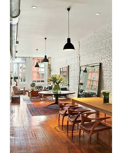 #houseofvdm❤ #love New Yorker Loft, Soho Apartment, Soho Loft, New York Loft, Loft Interiors, Loft Living, Brick Walls, White Brick, Nyc Apartment