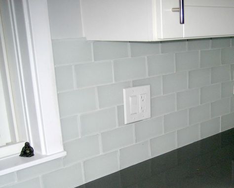 frosted glass tile backsplash | Frosted glass subway tile backsplash White Kitchen Cabinets Backsplash Glass Subway Tile, Glass Subway Tile Backsplash, Sticky Tile, Glass Mosaic Tile Backsplash, Glass Tiles Kitchen, Glass Backsplash Kitchen, Glass Tile Backsplash Kitchen, Backsplash Tile Design, White Kitchen Backsplash