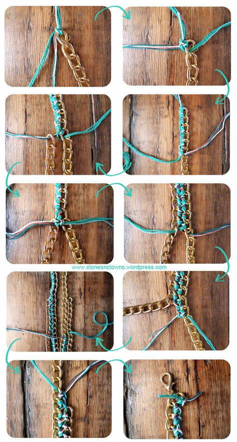 DIY Braided Chain Necklace | Why are these so expensive in stores? Make your own for ten dollars or less! Diy Statement Necklace, Chain Necklace Diy, Diy Chain, Handmade Jewlery, Diy Braids, Diy Jewlery, Braided Necklace, Head Jewelry, Pretty Designs