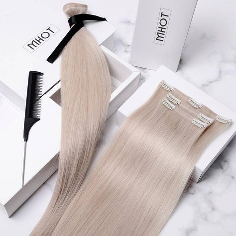 True Remy Hair Clip In Extension | Seamless Hair Extension – Mhot Hair Hair Extension Flatlay, Hair Extensions Packaging Ideas, Hair Extension Product Photography, Hair Extensions Photoshoot Ideas, Hair Extensions Photoshoot, Wigs Storage Ideas, Hair Poster Design, Hair Advertising, Hair Poster