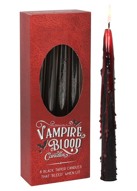 Gothic Homeware, Vampire Wedding, Zombie Gifts, Black Taper Candles, Gothic Candles, Vampire Blood, Victorian Vampire, Ivory Candles, Candlelit Dinner