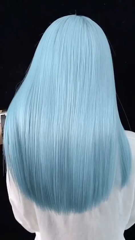 hair_color_clique on Instagram: Rate this shade of BLUE 1-10 💎 Blue hair color #bluehair #hairdye #haircolor Powder Blue Hair, Light Blue Hair Color, Blue Hair Light, Baby Blue Hair, Blue Hair Color, Light Blue Hair, Hair Light, Hair Inspiration Short, Shade Of Blue