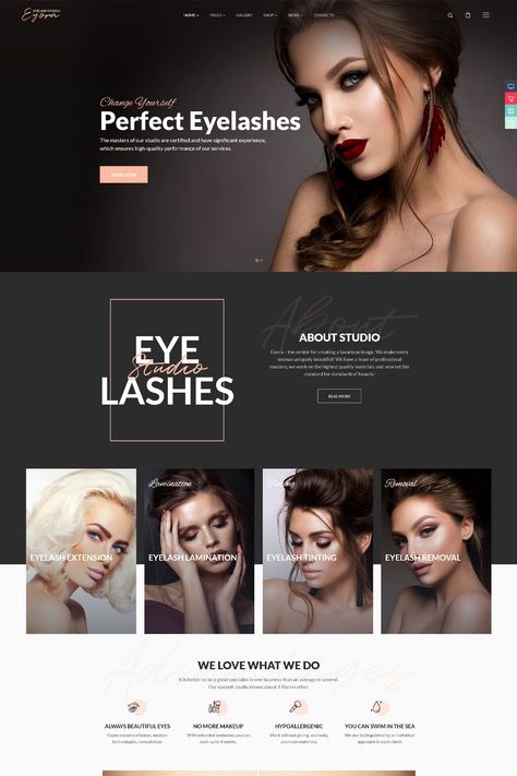 The "Eyora - Eyelash Extension WordPress Theme" is a specialized WordPress theme designed for businesses and professionals in the eyelash extension industry. It is crafted to provide a visually appealing and user-friendly platform for eyelash technicians, salons, and beauty professionals to showcase their services and promote their businesses. Beauty Moodboard, Food Website Design, Eyelash Technician, Modern Web Design, Food Website, Wordpress Theme Design, Eye Lashes, Lash Lift, Eyelash Extension