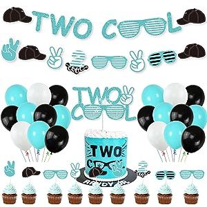 2 Cool Birthday Cake, Two Cool Birthday Cookies, Two Cool Birthday Party Boy Decorations, Too Cool Birthday Theme, Cool Birthday Decorations, Two Cool Birthday Cake, 2 Cool Birthday Party Boy, Boys 2nd Birthday Party Themes, Two Cool Cake