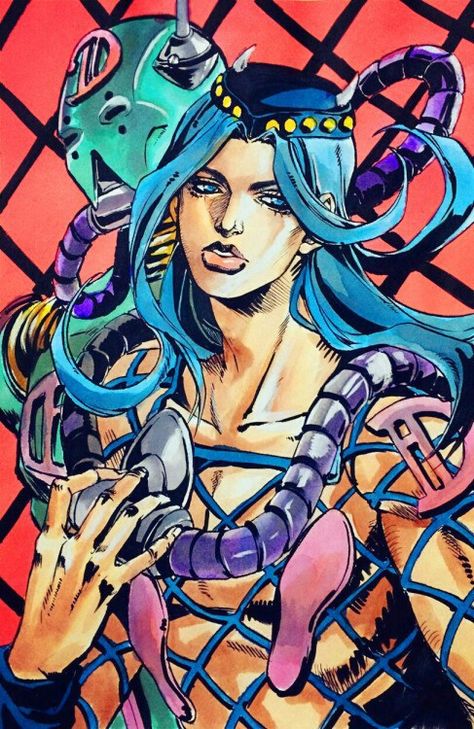 Annasui | Diver Down | Jojo’s Bizarre Adventure | Stone Ocean Jojo Desktop Wallpaper Hd 1080p, Jojos Bizzare Adventure Art, Stone Ocean Icons, Stand Jojo, Jojo Stone Ocean, Joestar Family, Araki Hirohiko, Unique Powers, Blue Eyes Blue Hair