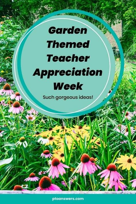 Floral Teacher Appreciation, Teacher Appreciation Party Decorations, Teacher Appreciation Week Themes For Students, Teacher Appreciation Luncheon Themes, Teacher Appreciation Growing Theme, Bloom Teacher Appreciation Week, Staff Appreciation Themes Party Ideas, Garden Teacher Appreciation Week, Teacher Appreciation Flower Theme