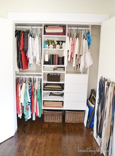 Hall Closet Makeover Easy Closet System, Easy Closets, Hall Closet Makeover, Small Closet Makeover, Easy Closet, Closet Master, Baby Room Closet, Custom Closet Organization, Hallway Closet