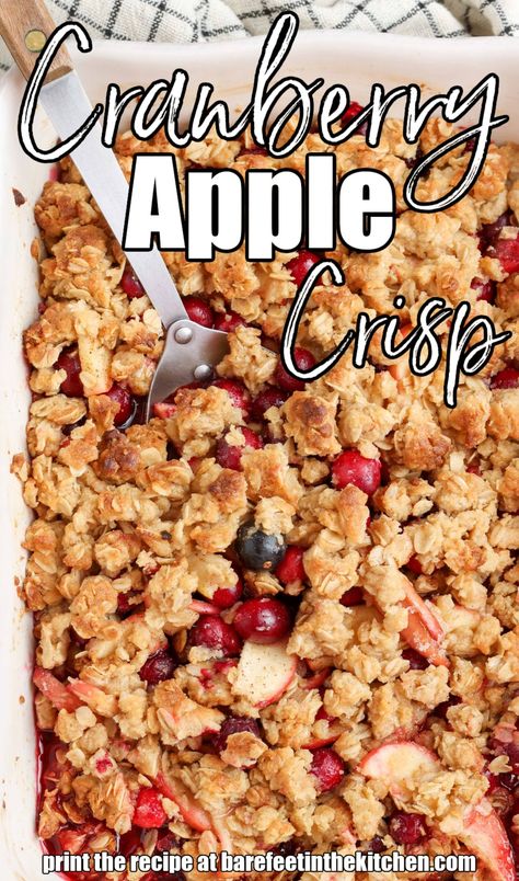 Cranberry Apple Crisp Apple Cranberry Crisp Recipe, Cranberry Apple Crisp, Cranberry Cobbler, Cranberry Crisp, Apple Cranberry Crisp, Crisp Desserts, Apple Cobbler Recipe, Cranberry Dessert, Sweet Apples