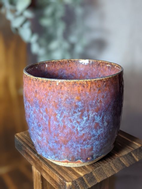 Blue rutile over Chun Plum Speckle clay Blue Rutile, Curb Appeal, Painting Ideas, Serving Bowls, Plum, Glaze, Planter Pots, Bowl, Tableware