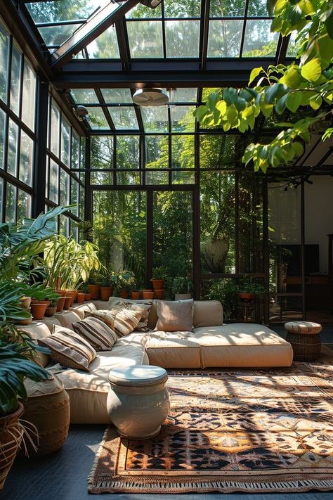 Contemporary Greenhouses, Sunroom Patio, Modern Greenhouses, Greenhouse Interiors, Greenhouse Ideas, Backyard Greenhouse, Dream House Exterior, Greenhouses, Modern Exterior