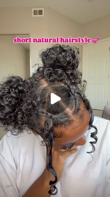 Easy Two Braids Hairstyles Black, Afro Drawstring Ponytail Styles, Cute Ways To Style Natural Hair, Cute Short Hair Styles Black Women, Easy Black Hairstyles Natural Simple, 2 Braids With Natural Hair, Natural Updo Hairstyles Simple, Natural Hair Styles For Black Women Medium, Cute And Quick Hairstyles For School