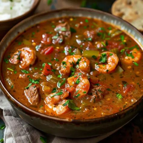 Authentic Cajun Gumbo Recipe - Good For Recipes Chicken Andouille Sausage Gumbo, The Best Gumbo Recipe, File Gumbo Recipe, Spicy Gumbo Recipe, Gumbo Recipe Authentic, Gumbo File Recipe, Authentic Cajun Gumbo, Creole Gumbo Recipe, Gumbo Recipe Okra