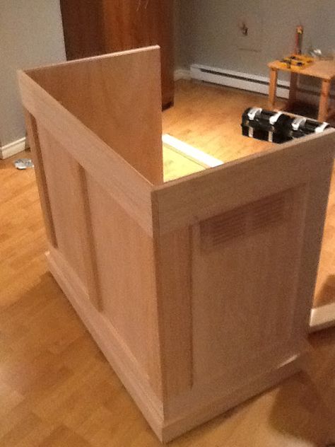 [YAKB] Yet another keezer build | HomeBrewTalk.com - Beer, Wine, Mead, & Cider Brewing Discussion Community. How To Hide A Chest Freezer, Deep Freezer Cover Ideas, Diy Deep Freezer Cover Ideas, Deep Freezer Makeover Wood, Deep Freezer Makeover, Hidden Freezer Chest, Hidden Deep Freezer In Kitchen, Chest Freezer Disguise, Hiding A Deep Freezer