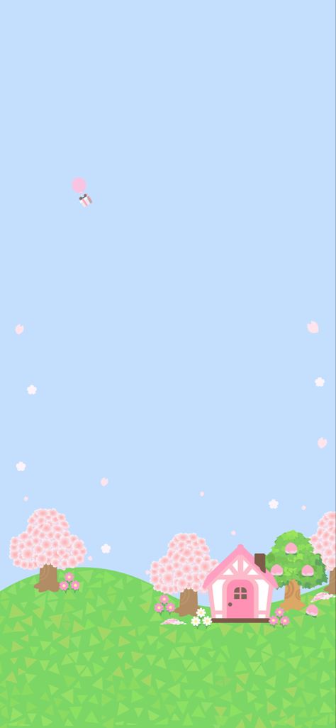 Ac Wallpaper, Acnh Wallpaper, Acnh Icons, Animal Crossing Wallpaper, Lockscreen Ideas, Cherry Blossom Wallpaper, Animal Crossing Fan Art, Animal Crossing Memes, Paper Doll House