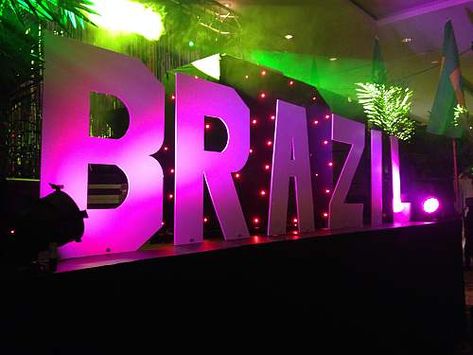 Brazil Party, Rio Party, Caribbean Party, Giant Letters, Prom Themes, Brazil Carnival, Corporate Entertainment, Carnival Themed Party, Celebration Around The World