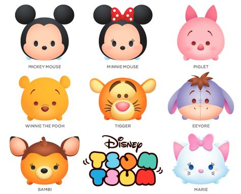 . Disney Tsum Tsum Characters, Winie The Pooh, Tsum Tsum Disney, Pooh Bebe, Tsum Tsum Characters, Disney Cruise Door, Baby Disney Characters, Easy Disney Drawings, Diy Mickey Ears