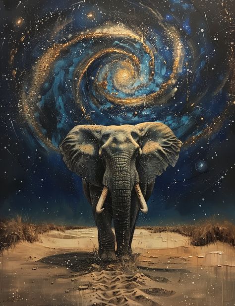 #GalaxyElephant #SurrealOilPainting #Stylized #17:22AspectRatio #TheCandie Surreal Oil Painting, Elephant Oil Painting, Galaxy Backdrop, Rosé Phone, Inspirational Digital Art, An Elephant, Aspect Ratio, Perfect Wallpaper, Iphone Background