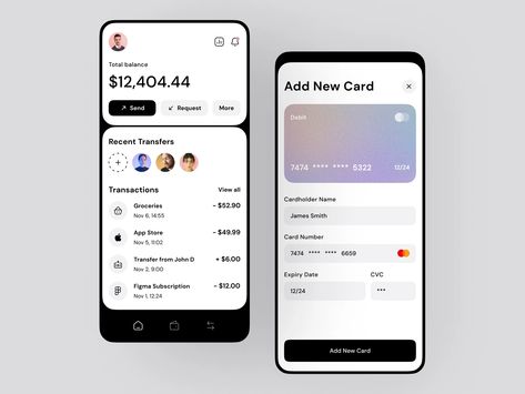 Digital Wallet App by Katarzyna Szostak for Tooploox on Dribbble Investment App, App Design Layout, Online Wallet, Card Ui, Mobile Application Design, Finance App, Mobile Interface, Banking App, Digital Wallet