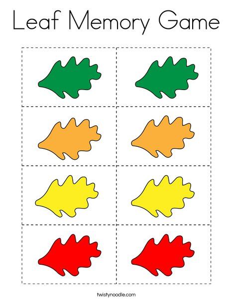 Color Memory Game, Going On A Leaf Hunt Preschool, Friends School, Twisty Noodle, Autumn Leaf Color, Tree Study, Logic Games, Fall Theme, Memory Game