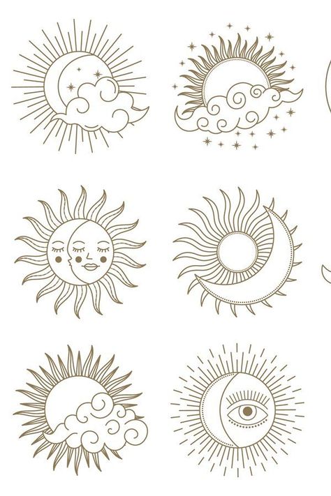 Magical Moon And Sun Golden Boho Astrology Elements Sun M Check more at https://14fit.com/magical-moon-and-sun-golden-boho-astrology-elements-sun-m Sun And Moon Matching Tattoos, Sun And Moon Matching, Astrology Elements, Jagua Henna, Sun Drawing, Magical Moon, Astrology Reading, Moon Drawings, Cloud Tattoo