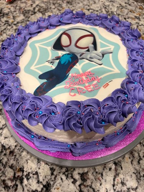 Edible printed image Spider Gwen Birthday Cake, Ghost Spidey Birthday Cake, Ghost Spider Cake, Pink Spiderman, Spidey Cake, Spiderman And Gwen, Spider Party, Spider Cake, Cakes For Sale