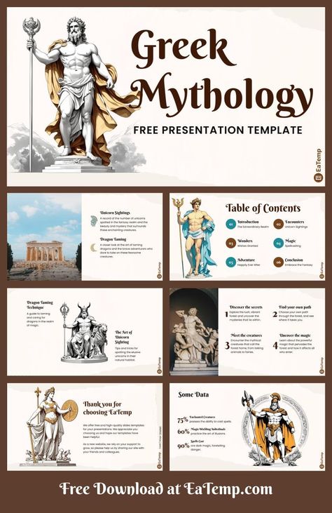 Greek Mythology 13 Greek Mythology Presentation, Ppt Ideas, Cute Powerpoint Templates, Powerpoint Ideas, Free Powerpoint Presentations, Presentation Slides Design, Powerpoint Slide Designs, Presentation Design Layout, Presentation Ideas