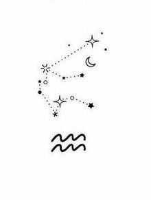 Aquarius Moon Tattoo, Aquarius Constellation Tattoo, Aquarius Tattoo, Boho Tattoos, Planet Tattoos, Writing Tattoos, Norse Tattoo, Zodiac Tattoo, Constellation Tattoos