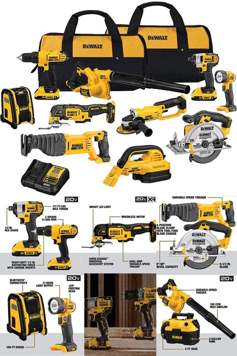 If you have thing around the house that need to be fixed or you just want to make some improvements? You can make easy work of it with a Dewalt tool bundle. #ad#homerepair#homeimprovement Censored Photo, Power Tool Set, Dewalt Tools, Dewalt Power Tools, Oscillating Tool, Easy Work, Cordless Power Tools, Wet Dry Vacuum, Cordless Tools