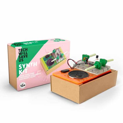 The coolest STEM kits and gifts for big kids and tweens: Tech Will Save Us Synth kit. STEM toys and gifts are definitely high on lots of holiday wish lists this season, so we’re rounding up some of the coolest options for big kids and tweens. From cool STEM building sets to STEM subscription boxes, in every single price range (hey, we know that matters), we’ve got you covered | Cool Mom Picks #stem #toysforkids #giftsforkids #educationaltoys #gifts Tech Kit, Stem Kits, Music Tech, Science Toys, Tech Toys, Science Kits, Building For Kids, Big Gifts, Stem Toys