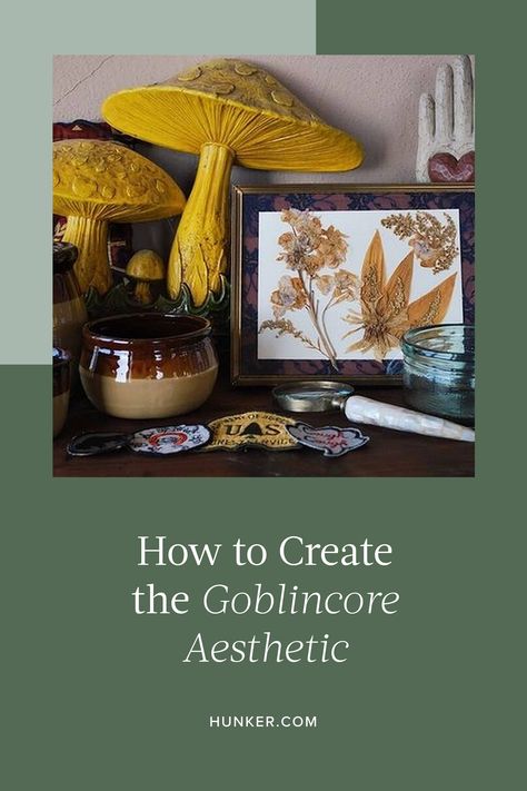 Goblincore Living Room, The Burrow Aesthetic, Goblincore Home, Goblin Core Bedroom, Goblincore Aesthetic Room, Goblin Core Room, Crowcore Aesthetic, Goblincore Crafts, Goblincore Bedroom