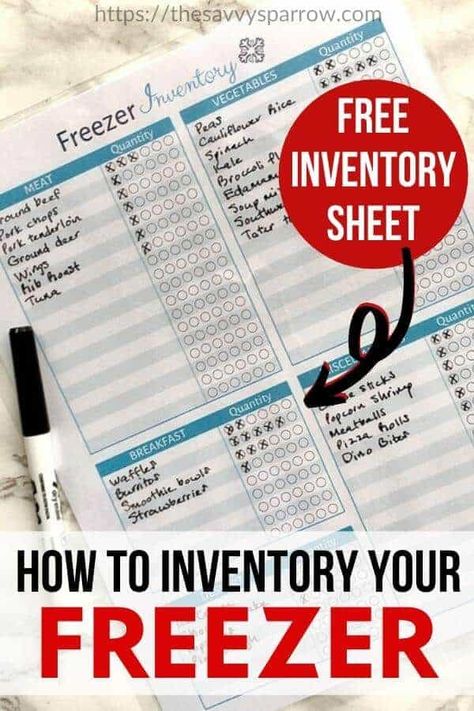 How to Keep a Freezer Inventory Plus Free Freezer Inventory Sheet! Fridge List Inventory, Freezer Checklist Printable, Printable Freezer Inventory Sheets, Freezer Inventory List Free Printables, Deep Freezer Inventory List, Organizing Deep Freezer, Organize Deep Freezer, Deep Freezer Organization Ideas, Freezer Inventory Printable Free