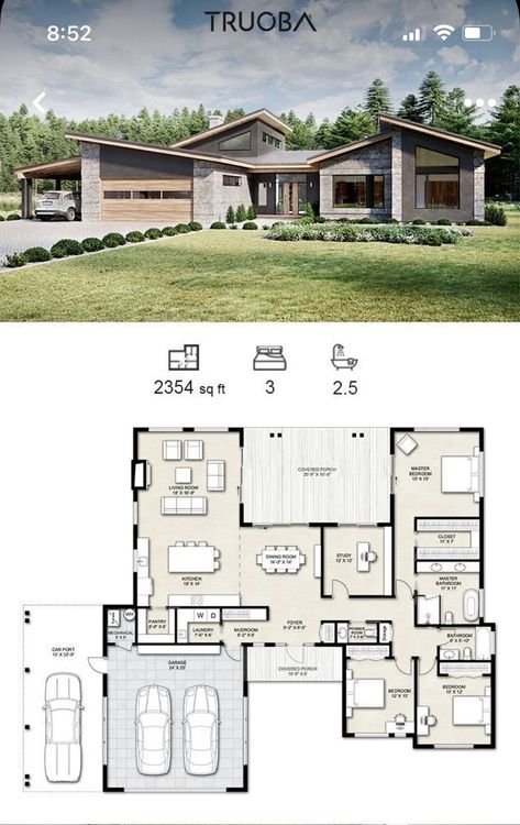 300k House Plans, House Design 10x20, Scandinavian Floor Plans, Modern Floor Plans, Two Story House, Building House Plans Designs, Building Plans House, Modern Style House Plans, Architectural Floor Plans