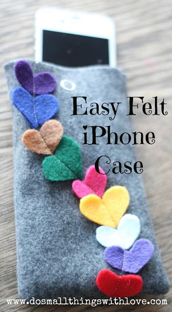 Easy Felt Sewing Projects, Felt Phone Cases, Felt Phone, Felt Case, Cases Diy, Diy Phone, Easy Sewing Projects, Sewing Gifts, Felt Diy