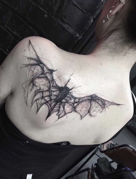 Hot Tattoo Ideas For Women, Gothic Tattoos, Grunge Tattoo, Bat Tattoo, Outfit References, Sick Tattoo, Wicked Tattoos, Clever Tattoos, Creepy Tattoos