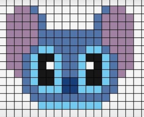 Pixel Art Disney Stitch, Pixel Art Easy, Cute Disney Characters, Disney Cross Stitch Patterns, Diy Perler Bead Crafts, Diy Perler Beads, Disney Cross Stitch, Art Easy, Perler Bead