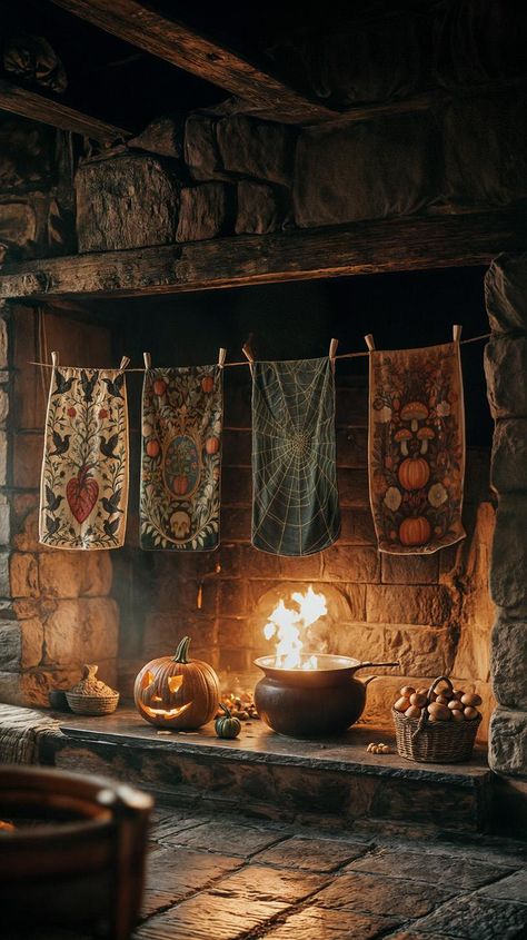 Elegant Cottagecore Halloween Towels - Inspired by Grimm Fairy Tales | Kitchen and Bathroom Hand Towels White Witch Home Decor, Crafts For Adults Halloween, Witch Cabin Interior, Dark Cottagecore House Interior, How To Make Your Home Cozy, Halloween Aesthetic Room, Fairy Home Aesthetic, Fairytale Bathroom, Witchy Vibes Aesthetic