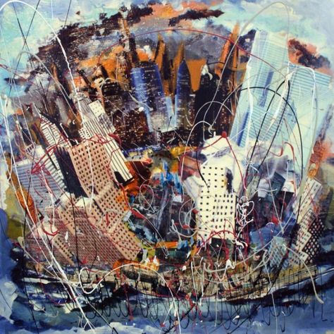 Artist Exhibit: Raymond Gomez: Urban Chaos | The Huntingtonian Urban Environment Art, Sense Of Place Art, Spotify Canvas, Textiles Gcse, Art Coursework, Alevel Art, City Project, Complex Art, Art Alevel