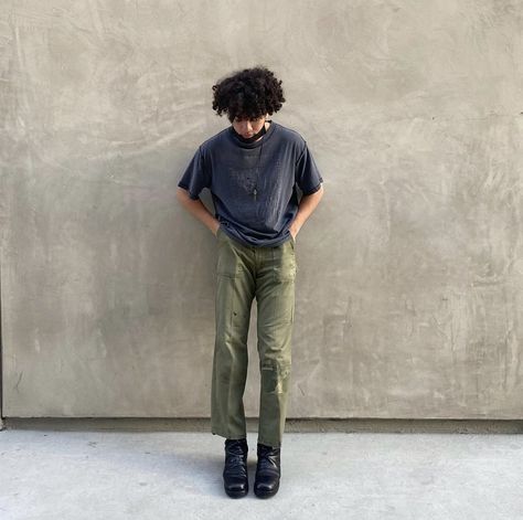 Green Army Pants Outfit, Fatigue Pants Outfit Men, Army Pants Outfit, Mens Inspo, Portland Style, Fatigue Pants, Dapper Outfit, Pants Outfit Men, Army Pants