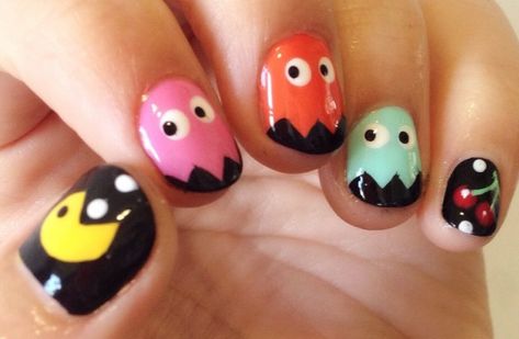 Pac Man Nails, Toenail Art Designs, Mani Ideas, Nail Art Designs Images, Minimal Nails Art, Simple Fall Nails, Hard Nails, Cute Nails For Fall, Fancy Nails Designs