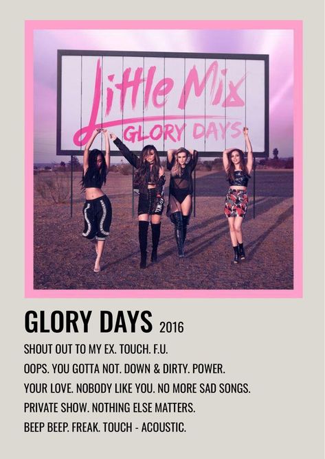 Little Mix Glory Days, Kid Ink, Music Poster Ideas, Indie Movies, Music Album Covers, Glory Days, Music Covers, Music Mix, Saddest Songs