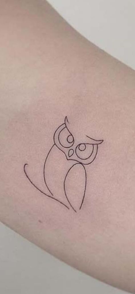 Tiny Owl Tattoo Simple, Fine Line Owl Tattoo Design, Minimal Owl Tattoo, Fine Line Owl Tattoo, Tiny Owl Tattoo, Tattoos Inspiration, Owl Tattoo Design, Friendship Tattoos, Arrow Tattoos