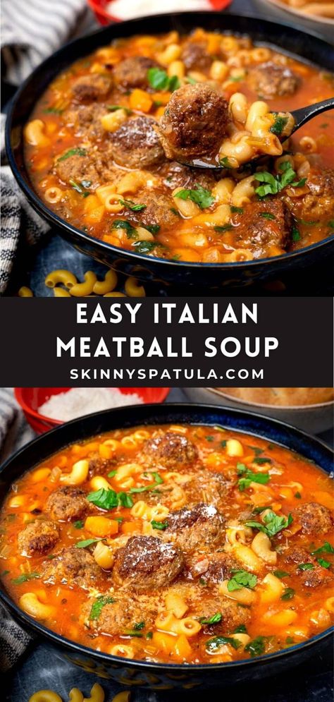 Ww Soup, Easy Italian Meatballs, Italian Meatball Soup, Meatball Soup Recipes, Italian Meatball, Meatball Soup, Supper Ideas, Italian Soup, Easy Soup