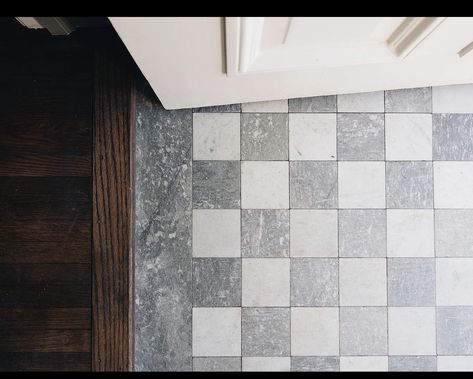 Dark Blue Tile, Jean Stoffer Design, 1930s Home, Jean Stoffer, Checkerboard Floor, Classic Tile, Tile Inspiration, Kitchen Inspiration Design, Grand Rapids Mi