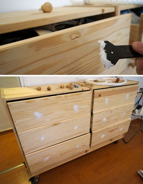 Chic bedroom storage from two $35 RAST dressers Ikea Hacks Rast, Living Room Remodel Modern, Ikea Hack Rast, Rast Ikea, Rast Dresser, Ikea Rast Dresser, Ikea Items, Ikea Rast Hack, Paint Patterns