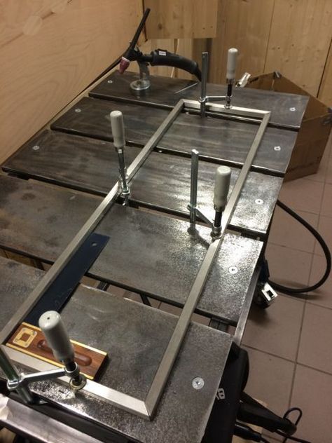 Self made welding table                                                                                                                                                                                 More Welding Bench, Officine In Garage, Welding Table Diy, Shielded Metal Arc Welding, Welding Tables, Welding Shop, Welding Cart, Welding Tips, Welding And Fabrication